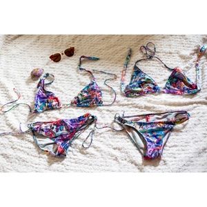 Multicolored shimmery bikini sets.  2 for 1 suits!